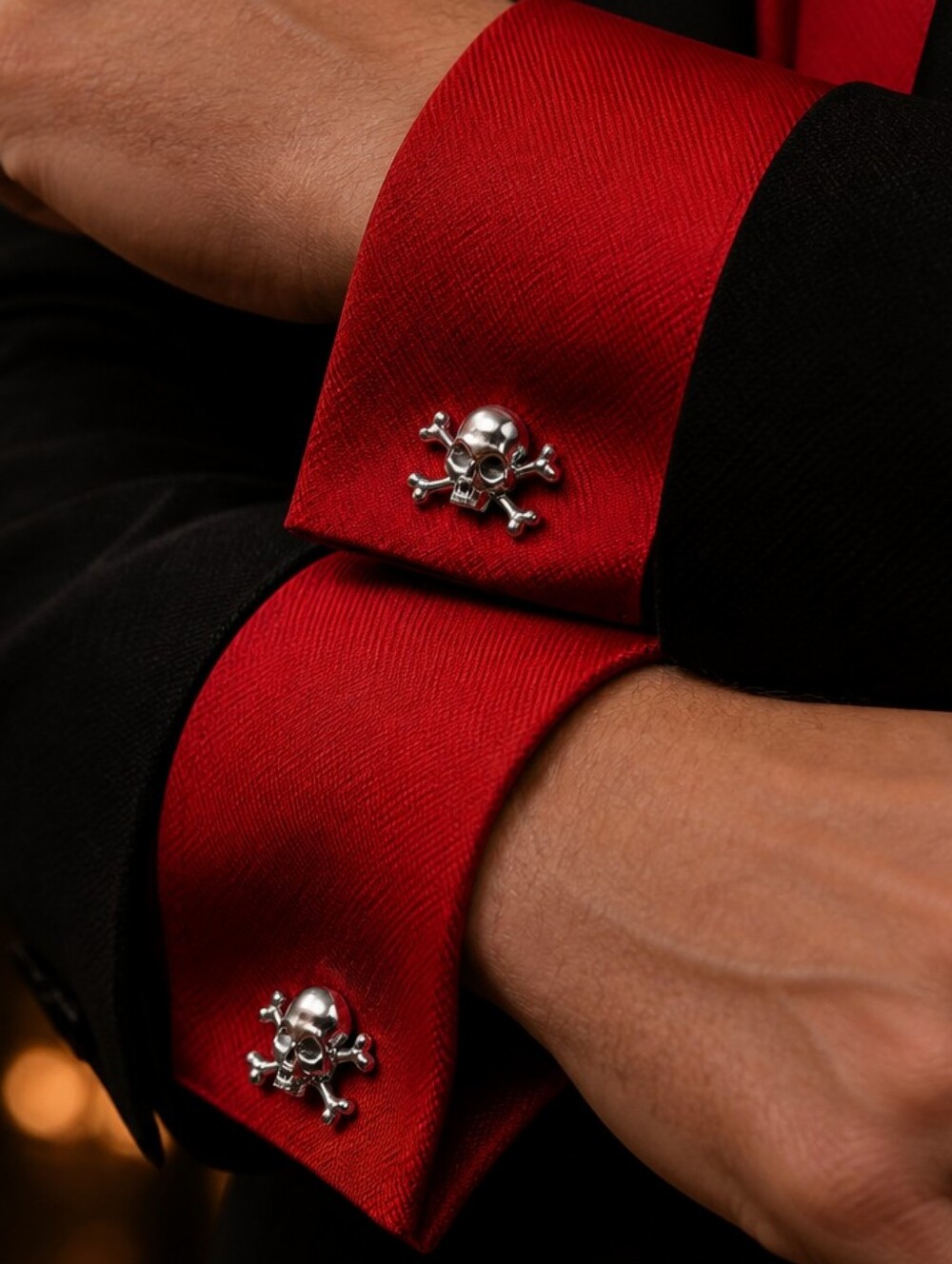 Skull Crossbones Cufflinks Silver Gothic Biker Rocker Pirate Alternative Groom